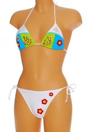 Kleim bikini 61011 schuifcup borduring, Verzenden, Wit, Nieuw, Bikini