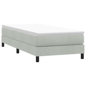 vidaXL Boxspring zonder matras fluweel lichtgrijs 100x210 cm, Verzenden, Nieuw, Grijs, Stof