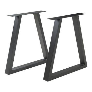 Stalen onderstel Greiling set van 2 tafelpoot 40x40 cm zwart, Verzenden, Nieuw