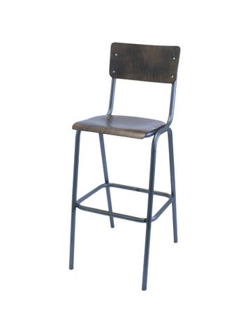 Barkruk Oldschool - Vintage Metal - Zilver - Hout - G-Line, Verzenden, Nieuw in verpakking