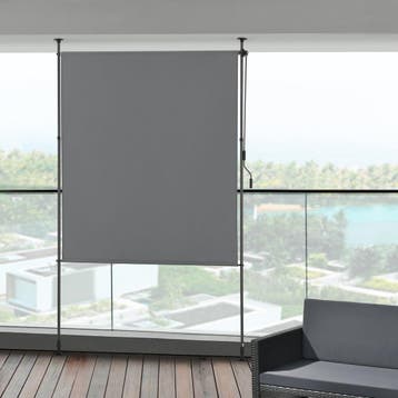 [pro.tec] Rolgordijn voor buiten Cimarra 200x270 cm donkergr, Verzenden, Nieuw