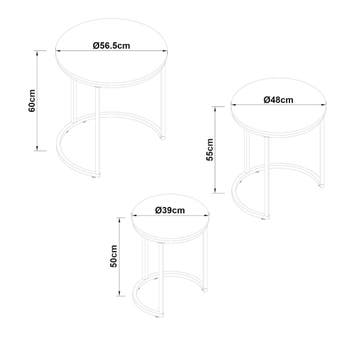 Bijzettafel Ulricehamn set van 3 zwart [en.casa], Huis en Inrichting, Verzenden, Nieuw
