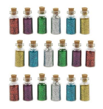 Set van 18 mini flesjes met decoglitters (type 1), Ophalen of Verzenden, Nieuw