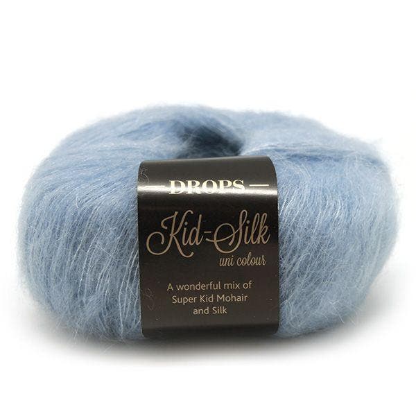 DROPS Kid-Silk Uni Colour - 08 licht denimblauw - Mohair G, Hobby en Vrije tijd, Breien en Haken, Ophalen of Verzenden