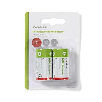 Oplaadbare C HR14 batterij - Nedis - 2 stuks, Verzenden, Nieuw