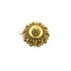 Vintage gouden broche met Zeeuwse knopen, Ophalen of Verzenden, Gebruikt, Overige kleuren, Goud