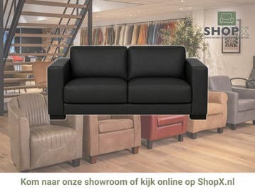 Leren bank Clear - 2,5 zits - Toledo Nero (zwart) - Poten, Huis en Inrichting, Bohemian, Eigentijds, Modern, Retro, Vintage, Nieuw