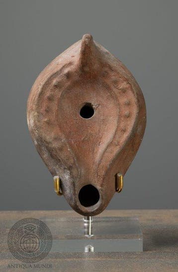 Romeinse keizertijd Terracotta Oude terracotta-olielamp - 12