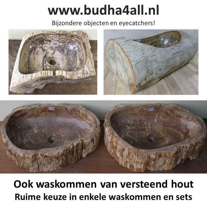 Waskom versteend hout, wasbak, miljoenen jaren oud, uniek, Huis en Inrichting, Badkamer | Badkamermeubels, 25 tot 50 cm, Nieuw