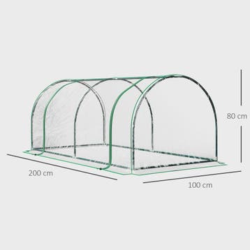 Kweekkas met Deur - 200x100x80cm - Staal & Plastic - Groen, Tuin en Terras, Kassen, Verzenden, Nieuw