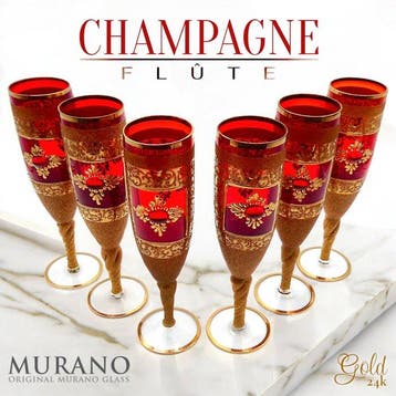 Champagne fluitje - x6 Flûte Rosso Rubino Collectie