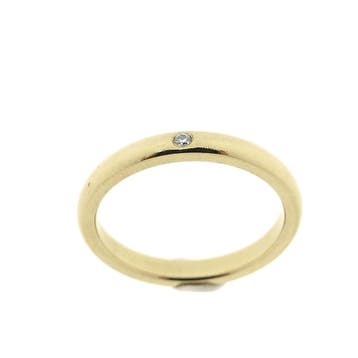Gouden solitairring met diamant | Tiffany & Co; By Elsa P..., Gebruikt, Ophalen of Verzenden, 17 tot 18, Met edelsteen
