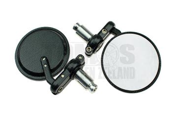 Spiegelset bar-end insteek rond zwart carbon 12mm / 18mm..., Ophalen of Verzenden, Nieuw, Lampa