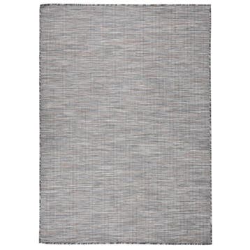 vidaXL Buitenkleed platgeweven 200x280 cm bruin en blauw, Verzenden, Nieuw, Zwart