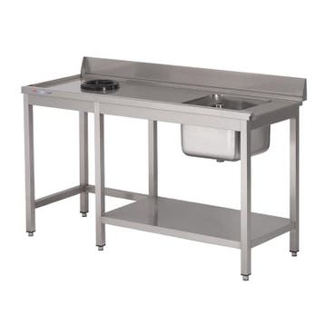 Gastro M RVS spoeltafel met afvalgat 1 spoelbak rechts, Verzenden, Nieuw in verpakking