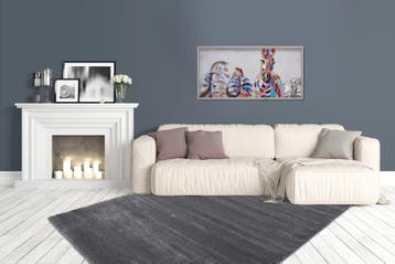 Hoogpolig Vloerkleed | Softtouch | Uni | Grijs | 120x170 cm, Verzenden, Nieuw