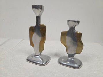 David Marshall - Kandelaar Brutalist (2) - Aluminium,