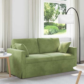 vidaXL Bank Lichtgroen 158 x 78 x 80 cm Fluweel, Huis en Inrichting, Banken | Bankstellen, Verzenden, Nieuw, Stof, Minder dan 150 cm