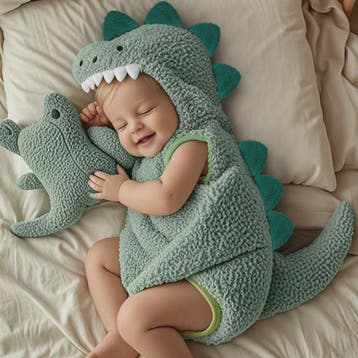 Schattige Baby Dino Overall met Capuchon - Zacht Pluche voor, Verzenden, Nieuw