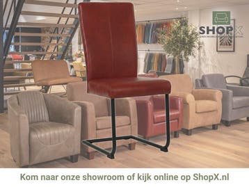 Leren eetkamerstoel Dry - Granada Rouge (rood) - Sledepoot, Nieuw, Leer, Ophalen of Verzenden, Rood