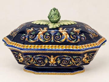 Gien - Tureen - Renaissance à fond bleu - Aardewerk