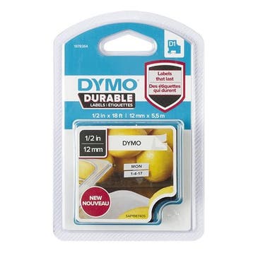 Dymo 1978364 tape zwart op wit 12 mm (origineel), Computers en Software, Printerbenodigdheden, Verzenden, Nieuw, Printertape, Dymo