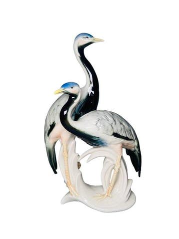Karl Ens, Volkstedt - Beeldje - Herons - Porselein, Antiek en Kunst, Antiek | Glas en Kristal