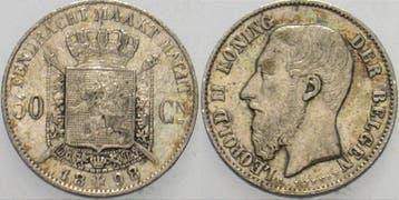 50 Centimes 1898 Belgie-koenigreich Leopold Ii 1865-1909, Verzenden