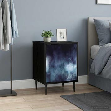 vidaXL Nachtkastje RAALTE Zwart eiken 36 x 33 x 51 cm, Minder dan 45 cm, Verzenden, Nieuw, Minder dan 55 cm