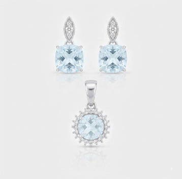 2-delige sieradenset - 14 karaat Witgoud - 2.21ct. tw.