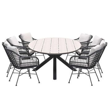 Garden Impressions Lucas tuinset 9-delig - Tulli tuintafel, Verzenden, Nieuw