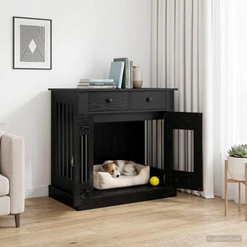 vidaXL Hond Bench Meubel Zwart eiken 80 x 47,5 x 80 cm, Verzenden, Nieuw