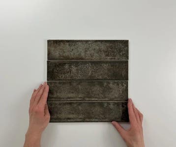 Wandtegel Equipe Cerámica Alchimia Antraciet Glans 7,5x30, Nieuw, 20 tot 40 cm, 10 m² of meer, Wandtegels