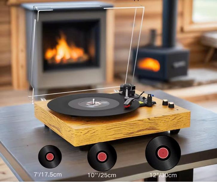 Vintage Platenspeler 3 Snelheden HiFi Geluid Preamp, Audio, Tv en Foto, Platenspelers, Nieuw, Verzenden