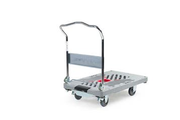 RuXXac Dandy plateauwagen met inklapbare duwbeugel - Grijs -, Verzenden
