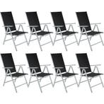 Opvouwbare tuinstoelen met verstelbare rugleuning, gaas - zw, Verzenden, Nieuw