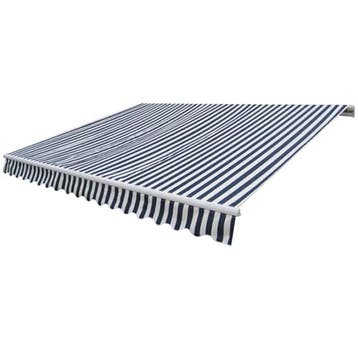 vidaXL Luifel gemotoriseerd uitschuifbaar 400 cm blauw/wit, Verzenden, Nieuw