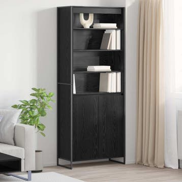 vidaXL buffetkasten Zwart Eiken 79 x 36 x 200 cm Bewerkt, Minder dan 50 cm, Nieuw, Overige houtsoorten, Verzenden