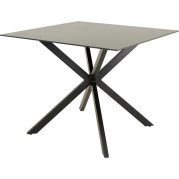 Crest tuintafel 90x90x73cm, Ophalen of Verzenden, Nieuw, Zwart