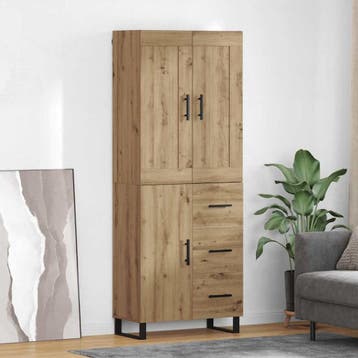 vidaXL buffetkast 2 st Artisan Eiken 69,5 x 34 x 180 cm, Minder dan 50 cm, Verzenden, Nieuw, Minder dan 100 cm