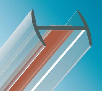Verbindingsprofiel vlak H profiel-Gehard glas 12 mm dik of g, Doe-het-zelf en Verbouw, Ophalen of Verzenden, Nieuw