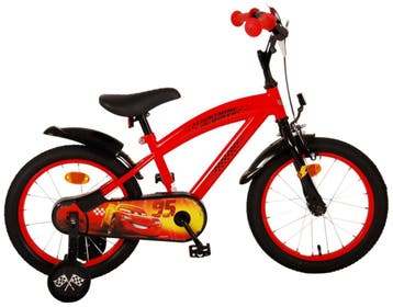 Disney Cars Kinderfiets - Jongens - 16 inch - Rood, Fietsen en Brommers, Fietsen | Kinderfietsjes, Overige merken, Zijwieltjes