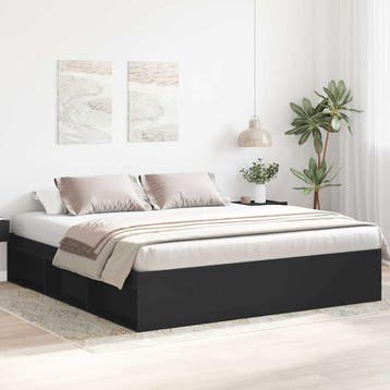 vidaXL Bedframe zwart 200x200 cm, Verzenden, Zwart, Overige maten, 200 cm