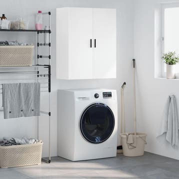 vidaXL Bovenkast 69,5x34x90 cm wit, Verzenden, Nieuw, 50 tot 100 cm, Minder dan 100 cm