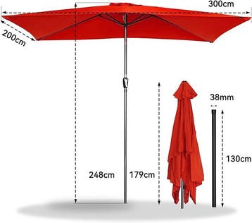 2dekans | Angel Living Tuinparasol - 2 x 3 m - Aluminium -, Ophalen of Verzenden, Zo goed als nieuw
