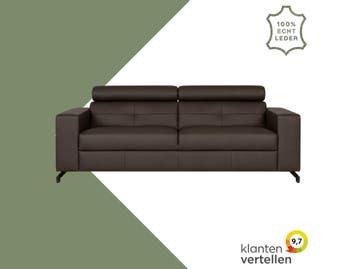 Leren bank Nova - 3 zits, Bohemian, Modern, Scandinavisch, Nieuw, Ophalen of Verzenden, Rechte bank
