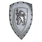 Ridder schild zilver met leeuw 45 x 75 cm volwassenen - Zw.., Ophalen of Verzenden, Nieuw