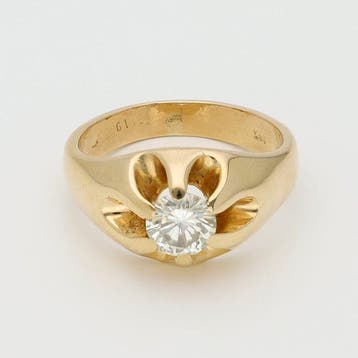 Ring - 14 karaat Geel goud Diamant (Natuurlijk), Nieuw