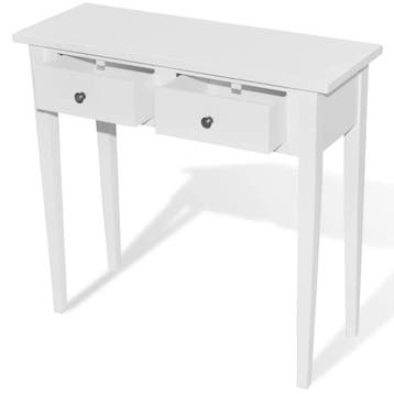 Bijzetkastje wit 2 lades | Retourdeal 63% Korting, Gebruikt, Minder dan 45 cm, Ophalen of Verzenden, 70 cm of meer