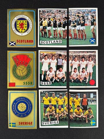 1984 Panini #250/258 Euro 84 - Scotland, URSS, Sweden, Nieuw